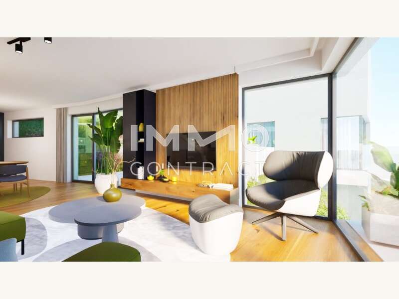 Innenvisualisierung 03 Wohnzimmer - Doppelhaushälfte Höflein an der Donau - Bild 1