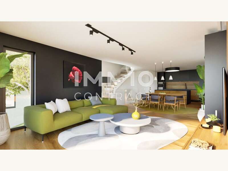 Innenvisualisierung 03 Wohnzimmer - Doppelhaushälfte Höflein an der Donau - Bild 1