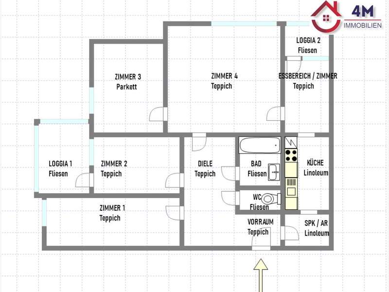 Plan der Wohnung - Eigentumswohnung Wien - Bild 1