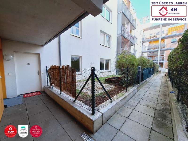 Außenansicht: Garten und Wohnung - Eigentumswohnung Wien - Bild 1