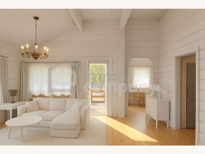 Symbol Foto - Mit gezielter Farbgestaltung lässt sich das natürliche Holzambiente wunderbar aufhellen – wie dieses Beispiel zeigt. - Einfamilienhaus Hagenbrunn - Bild 1