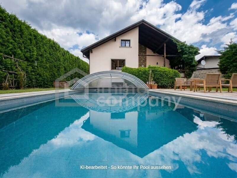 Poolansicht Garten - Einfamilienhaus Eggendorf - Bild 1