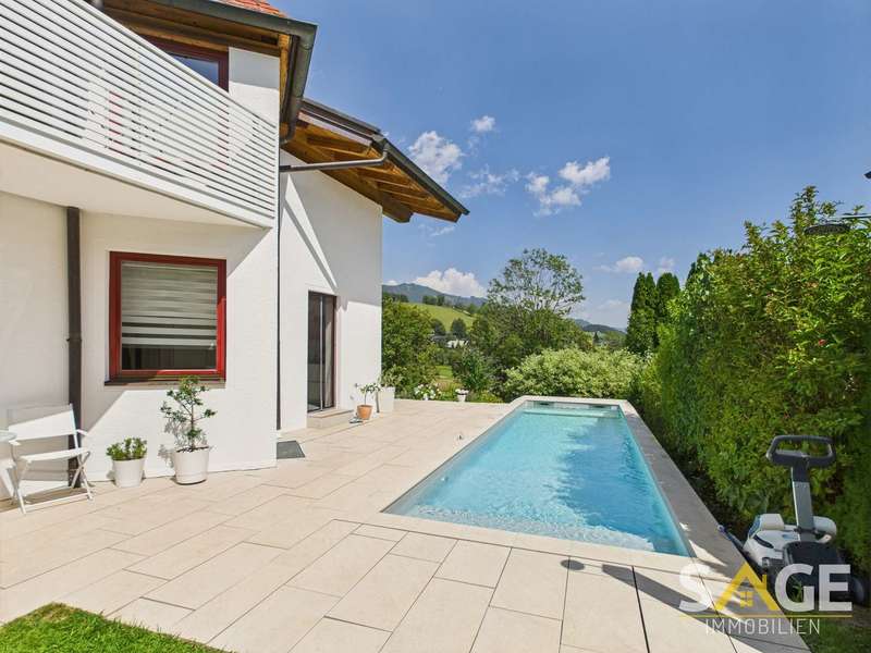 Terrasse mit beheiztem Pool - Haus Goldegg - Bild 1
